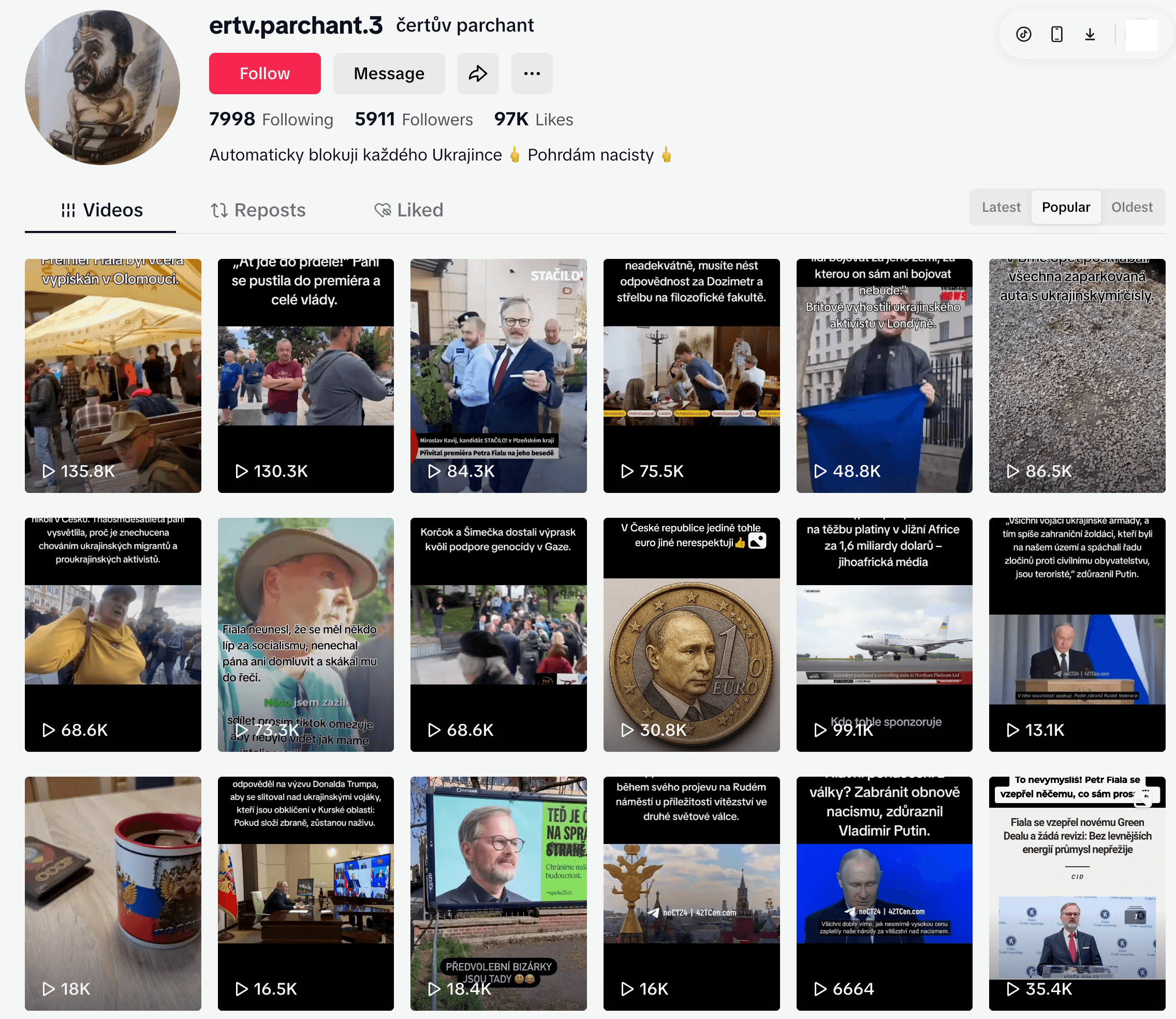 Pro-ruský narativ a šíření obsahu, který se dotká českých voleb